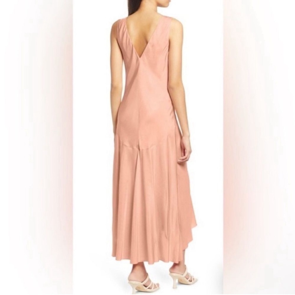 NWT Frame Nordstrom blush pink clay Slip Maxi Midi cocktail wedding dress M 6 8 - Picture 6 of 9